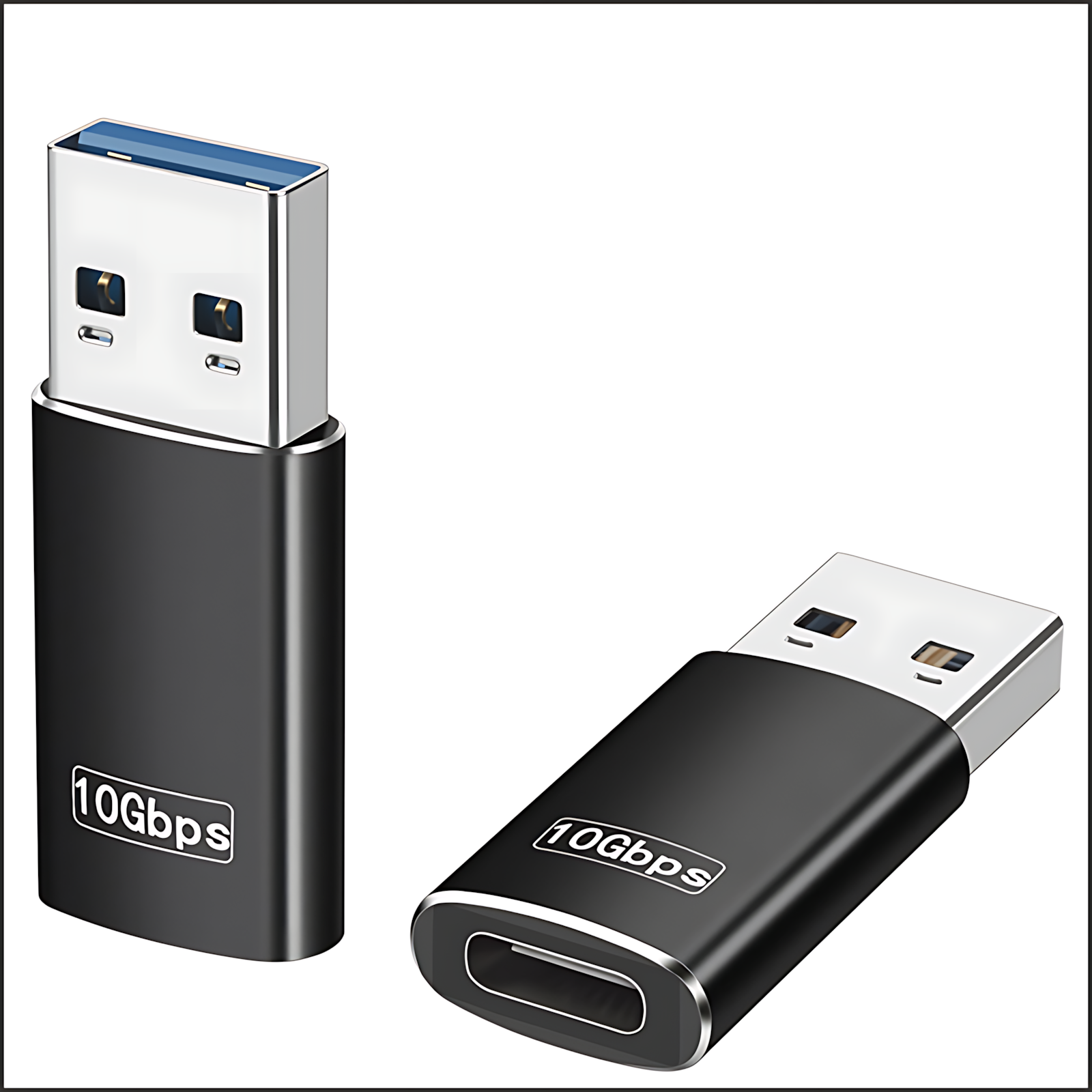 USB to Type-C adapter with dual sides, 10G chip, vehicle-mounted headphone adapter, USB-A male to C female converter