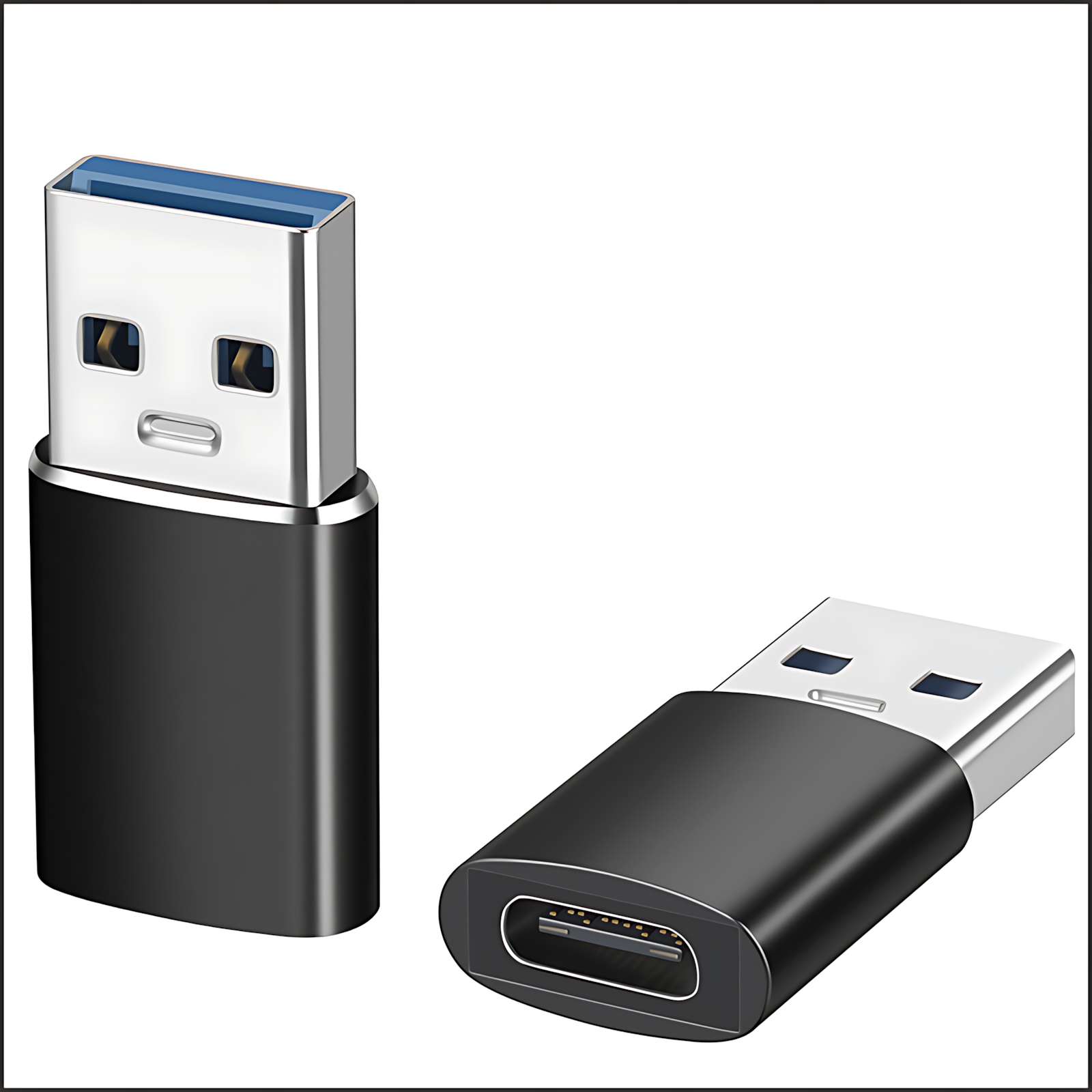 USB to Type-C adapter with 3.2A current capacity for male to female conversion. Suitable for Android, Huawei and Apple charging adapters.