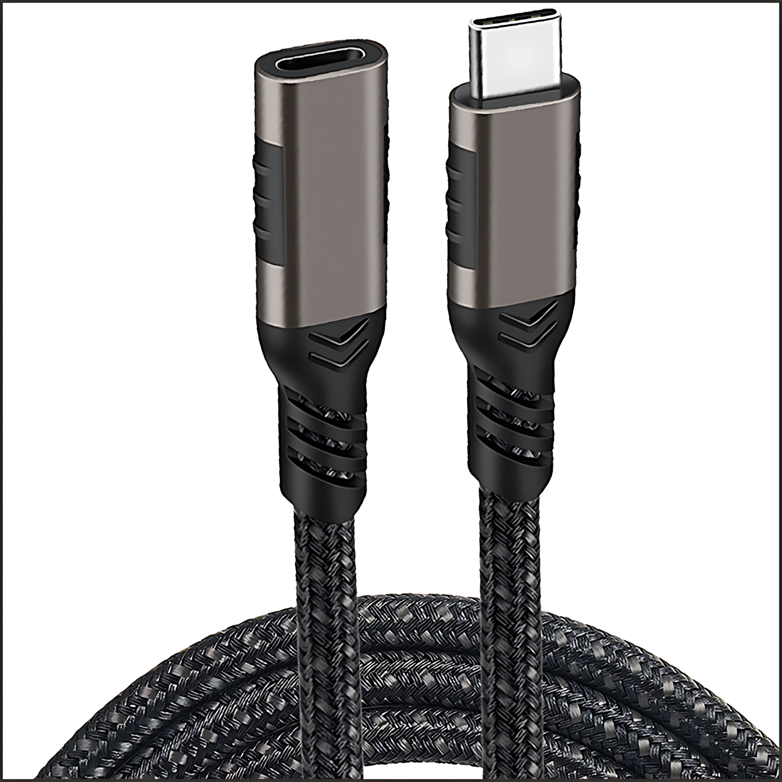 Type-C extension cable for 4K screen projection from male to female port, 20Gbps high-speed docking station for expanding hard drive data to computer.