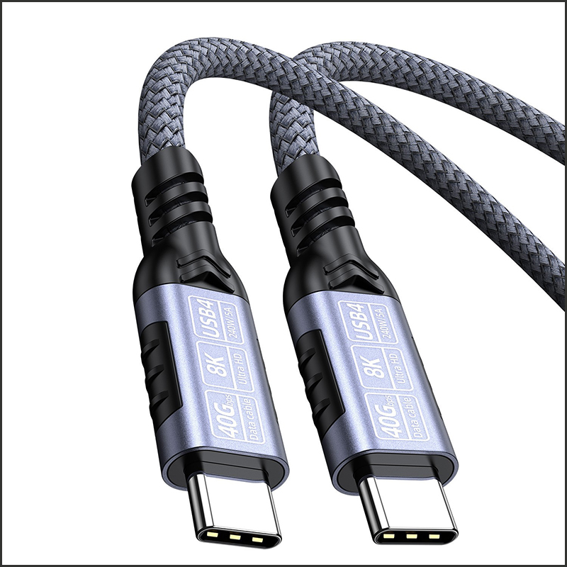 USB4 data cable for 40G high-speed transmission of 8k video, compatible with Thunderbolt 4, multi-functional data cable of type C, fast charging capability