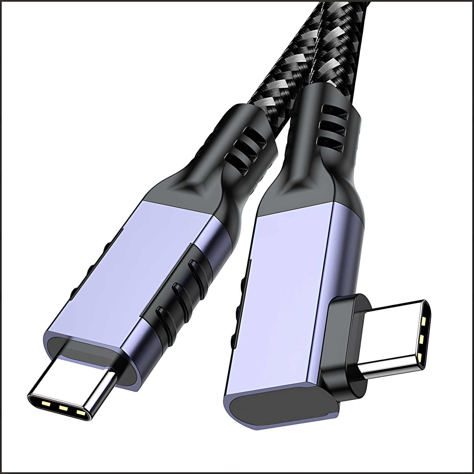 20Gbps high-speed data cable with 90-degree bend, Type-C, hard drive cable, 4K high-definition cable, USB 3.2 Type-C cable, 5A 240W