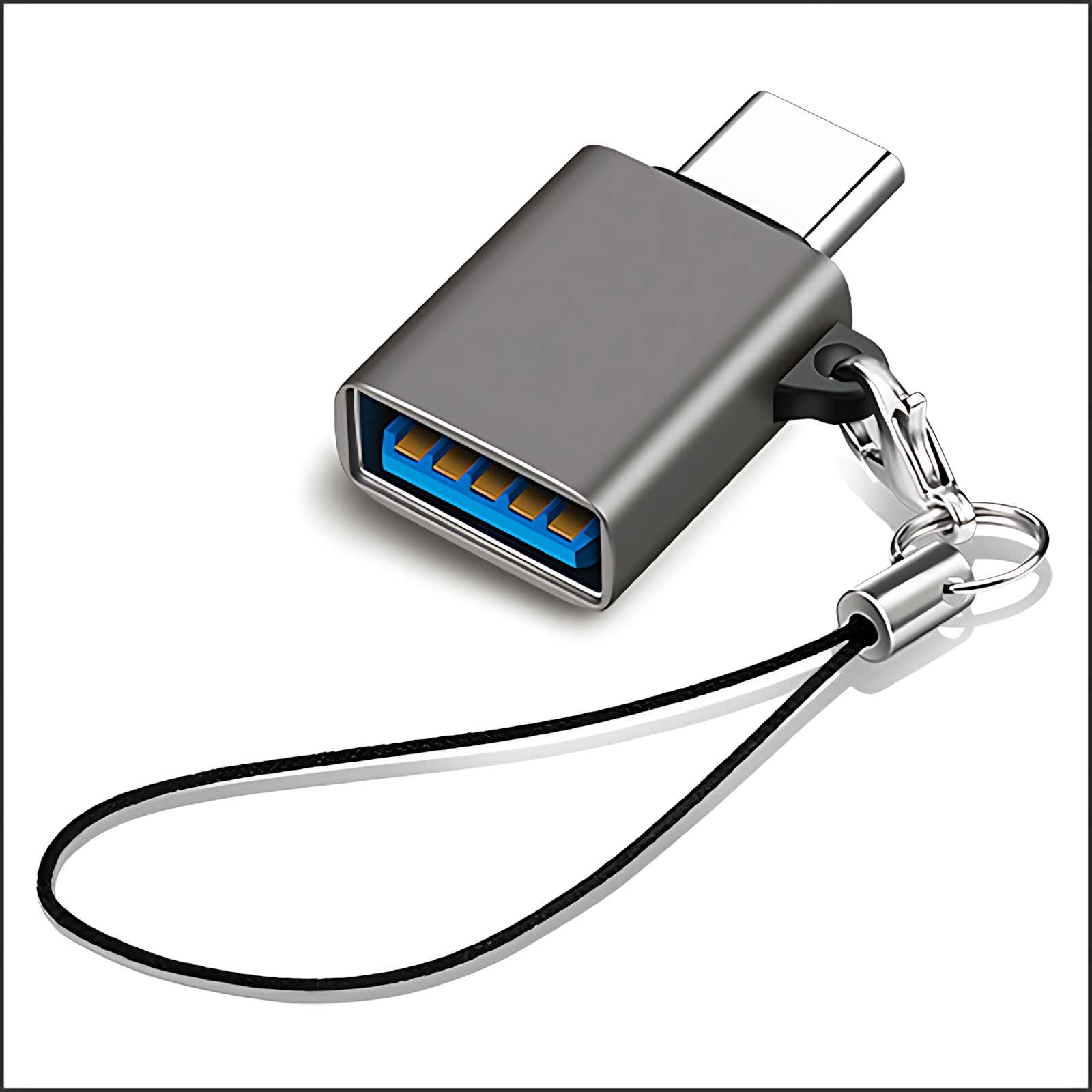 OTG adapter, Type-C to USB 3.2 version conversion adapter, tablet phone, USB flash drive, hard disk, keyboard and mouse, anti-loss hanging strap