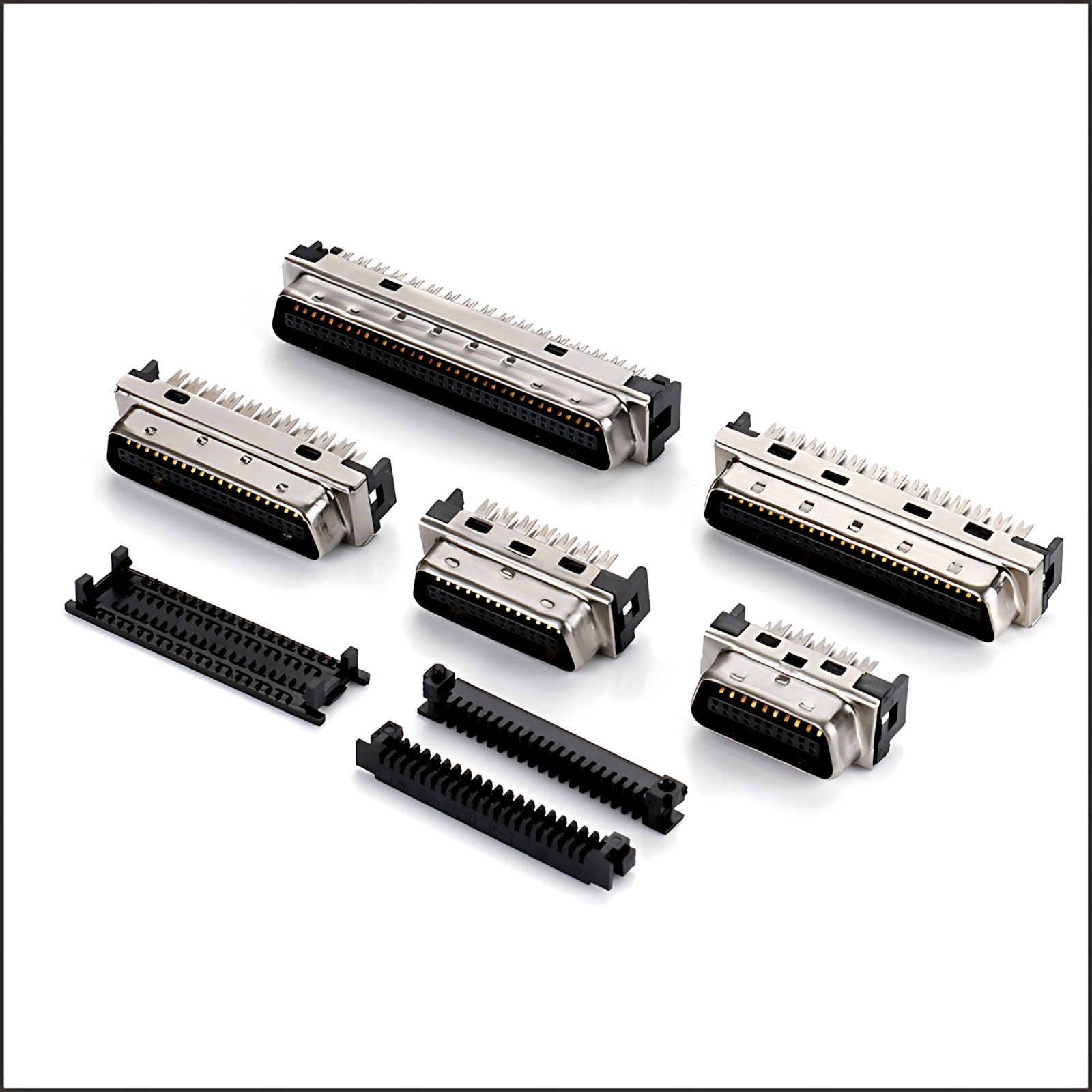 SCSI connector/MCR ribbon: SCSI 40P connector punctures the assembly body