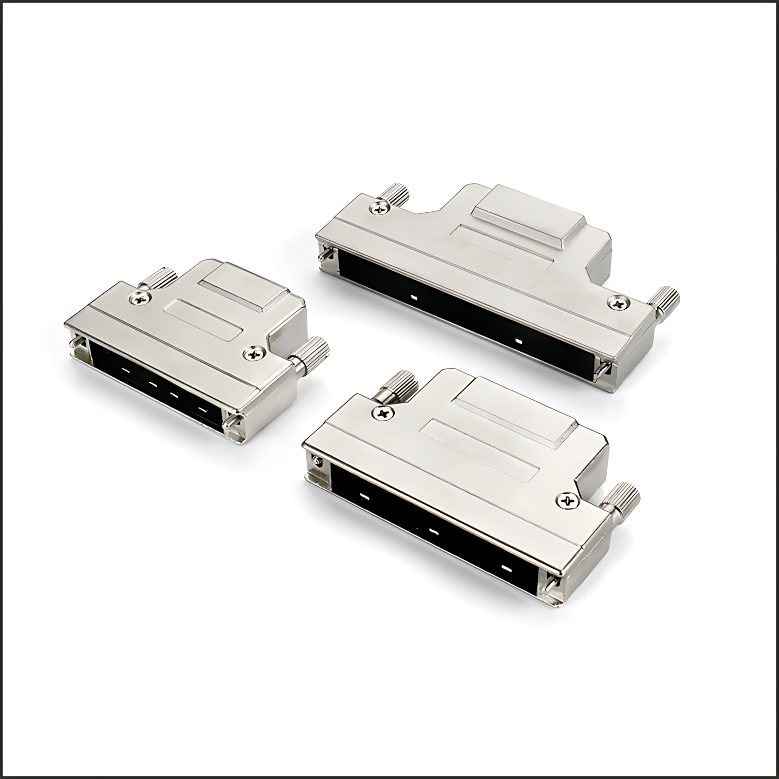 SCSI connector/MCR ribbon: SCSI 50P MALE zinc alloy assembled housing screw type