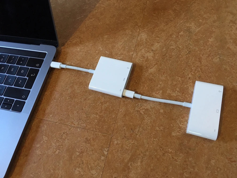 Connect to USB C via DVI interface adapter Connect to USB-C via DVI interface adapter.