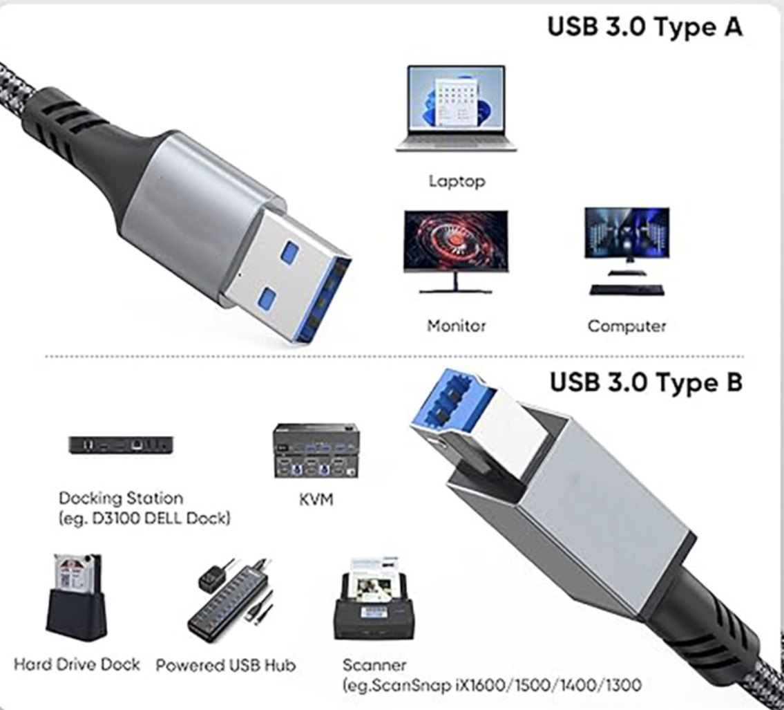 LUNGKAY USB3.0 A Male to B Male Cable