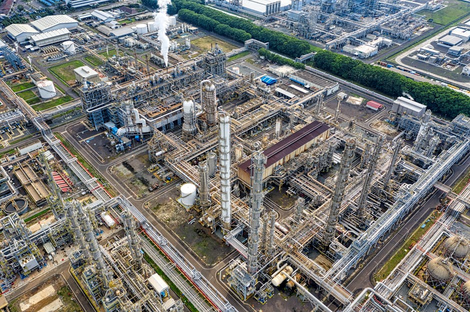 High-resolution aerial view of a large industrial complex in Banten, Indonesia showcasing intricate infrastructure.