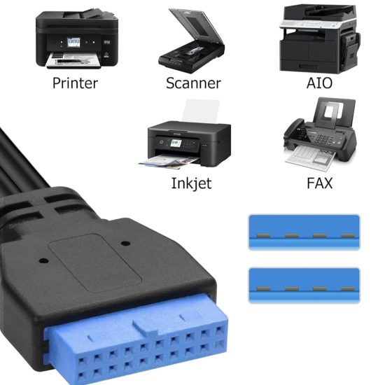 USB 3.0 Dual-Head A Female to Motherboard 20P cable