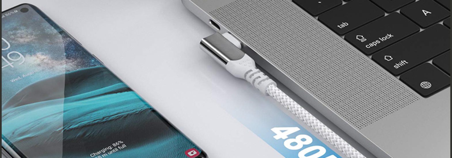 USB 2.0 C to Right Angle C Cable