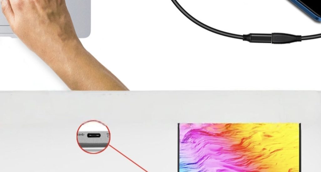 3.1 Type-C Male to Female connect the computer